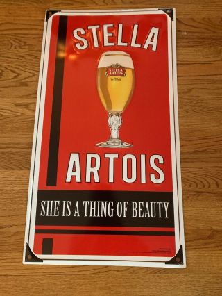 Metal Tin Sign Stella Artois Beer Pub Bar Home Vintage Retro Poster Cafe 32 X 17