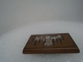 Interesting Russian antique wooden cigarette / card case with inlaid design LOOK 3