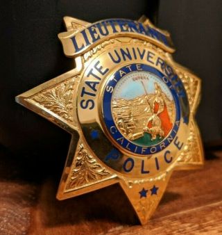Old/Obsolete California State University San Francisco police lieutenant badge 3