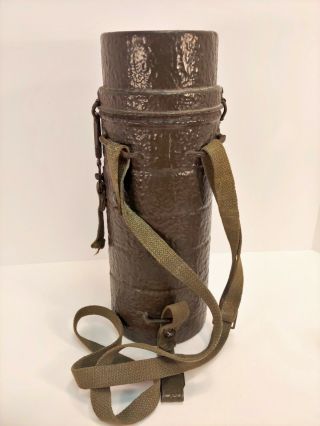 Vintage Ww2 Era German Military Gas Mask,  Canister,  Canister Can,  Straps,  Rare