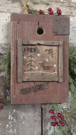 Early Primitive Handstitched Sampler Christmas Reindeer Twig Tree Dated " 1789 "