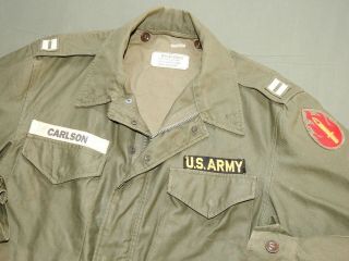 Us Army Vietnam Era 63rd Infantry Division Captain Badged M - 51 Field Jacket Vtg