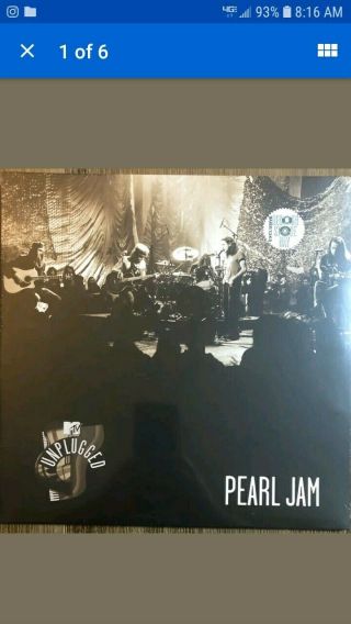 Pearl Jam Mtv Unplugged (3/16/1992) Lp Vinyl 2019 Rsd Black Friday