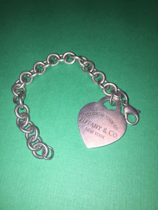 Vintage Tiffany & Co Sterling Silver Bracelet 7” Inch.  925 Jewelry Authentic