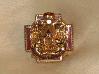 Masonic Scottish Rite 33rd Degree 14K Gold Lapel Pin 2