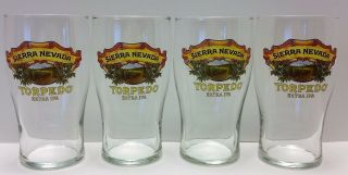 Sierra Nevada Torpedo Extra Ipa Beer Pint 20oz Glass Set Of 4 Hard To Find