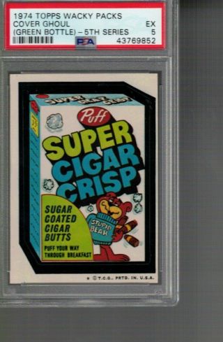 Cigar Crisp 1974 Topps Wacky Packs Psa 5 Mislabeled Item Cover Ghoul