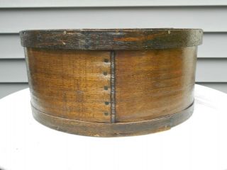 Antique Round Bentwood Pantry Cheese Box.  Large 15 " Diameter Size.