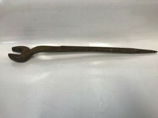 Antique Offset Spud Wrench 1 - 1/8 " Size Tool Is 17 " Long Made In Usa