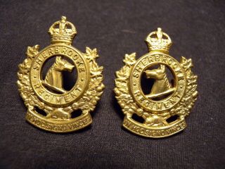 Sherbrooke Regiment Pre Ww Ii Collar Badges 1928 M.  83 Canadian Army Scarse