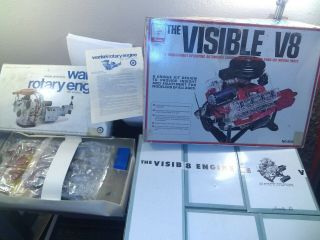 Vintage Renwal The Visible V - 8 Engine 802,  Wankel Rotary Engine Kit Both