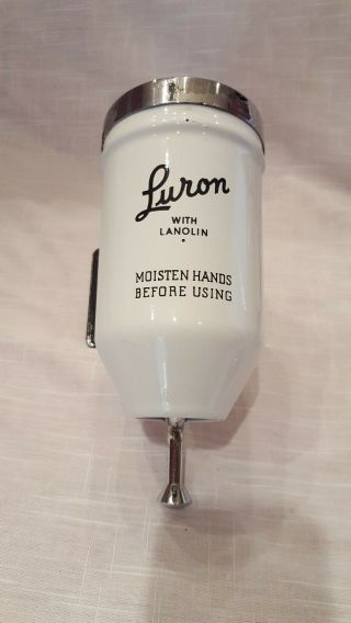 Vintage Luron Porcelain Powder Soap Dispenser W/o Key