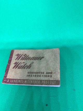 Wittnauer Watch Guarantee And Instructions Booklet Made In Usa Class Rich Good