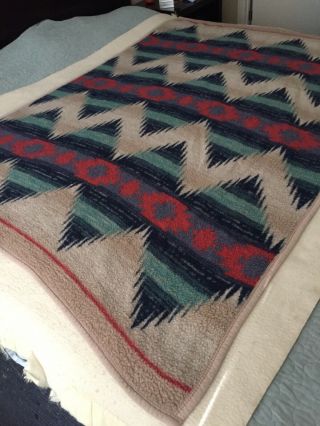 Vintage Biederlack Cuddle Wrap Blanket Throw Tribal Southwest Snap Zip 54x64 Usa