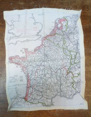 Wwii - Silk Escape Map Of France,  Adi Maps 7329a 9.  Ca