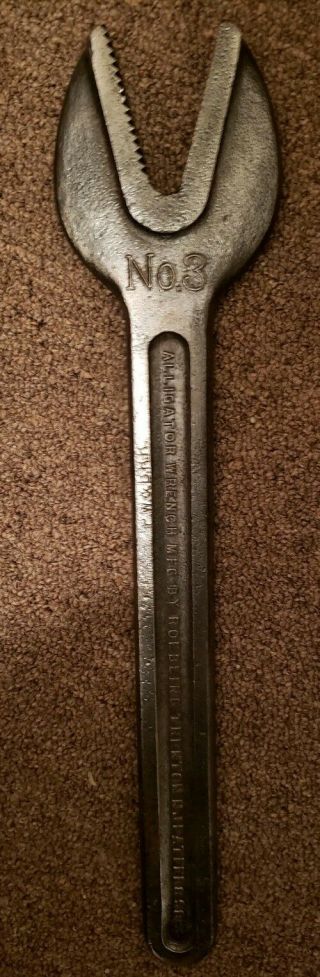 Roebling No.  3 Antique Alligator Wrench Pat.  1898.