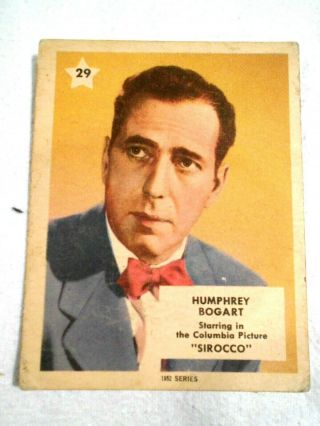 Vintage 1952 Series 29 Humphrey Bogart - Sirocco Trading Card
