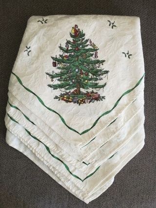 8 Spode Christmas Tree Cloth Ivory Napkins Very 19.  5 " X 19.  5 "
