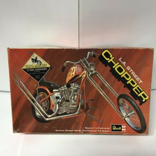 Vintage Revell L A Street Chopper Motorcycle Chopper Harley Model Kit 1/8 Scale