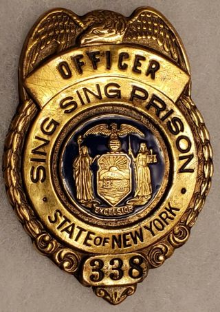 Vintage N.  Y State Dept.  Of Correction Officer Police Badge Sing Sing Prison Rare