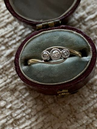 Antique Art Deco 18ct Gold And Platinum Diamond Ring