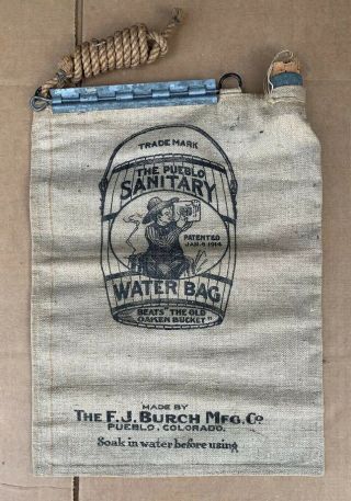 Antique Water Bag By Pueblo Sanitary Pueblo Colorado Model A Rat Rod Hot Rod