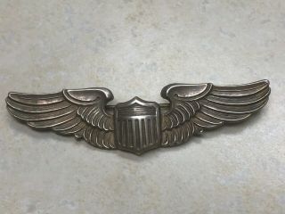 Ww2 Sterling Us Aaf Pilot Wings Full Size 3 " Amico
