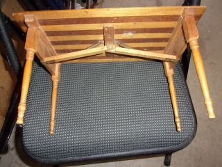 Vintage Primitive Wood Table Hand Made MINIATURE SALESMAN SAMPLE COLLAPSIBLE 2