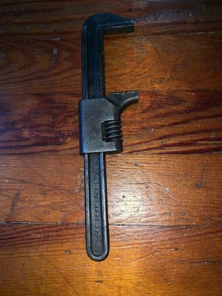 Vintage Antique Ford 9 " Adjustable Monkey Wrench Moore Drop Forging Spfld Mass