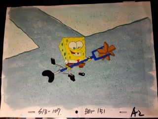 Spongebob Squarepants 1999 Animation Cel - Hand Painted,  First Season
