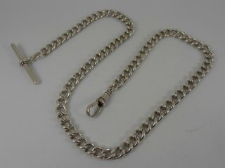 Vintage Sterling Silver Watch Chain Heavy Links Marked Silver Watch Albert