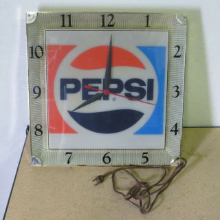 Vintage 1960s Pepsi Numbered Electric Wall Clock 16x16x5 "