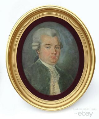 18th C.  Antique Continental Federal Period Portrait Painting English Or American