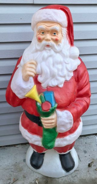 Vintage Santa Claus Blow Mold Lawn Yard Decor General Foam 41 "