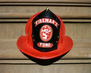 Cairns Brother Firemans Fund Leather Fireman Helmet