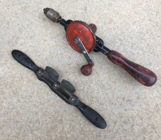 Old Antique Vintage Tools Hand Drills Millers Falls,  Stanley 60 Spokeshave