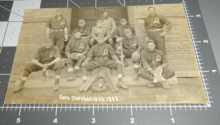 1912 Fort Sheridan Illinois Il Baseball Team Player Vintage Rppc Photo Post Card