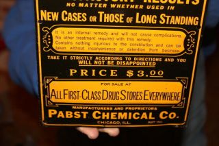 Rare Vintage 1920 ' s Pabst ' s Okay Specific Medicine Drug Embossed Metal Sign 2