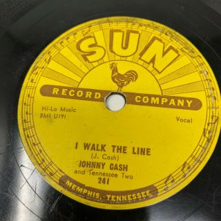 Johnny Cash 78 Rpm " I Walk The Line Bw Get Rhythm " Sun Records Vg