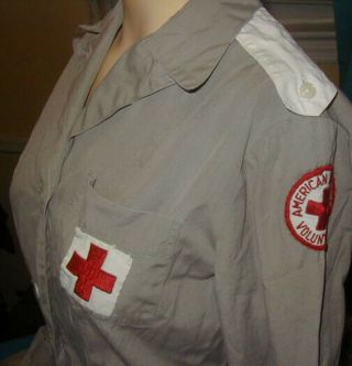 Wwii American Red Cross Volunteer Uniform / Dress - Arc Gray Lady