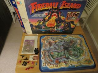 Vintage Fireball Island 1986 3 - D Board Game Mb Milton Bradley 3d - 100 Complete