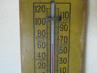 Antique Wood Advertising Thermometer John Whitaker Flour & Feed 3