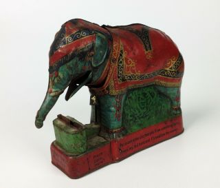 Royal Trick Elephant Bank - Antique 1912 German Tinplate Mechanical Money Box
