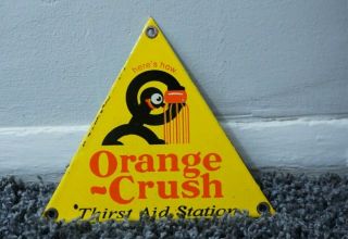 Vintage Orange Crush Cola Porcelain Sign Gas Oil Metal Service Station Pump Soda