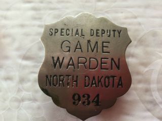 Obsolete Badge - Game Warden,  North Dakota