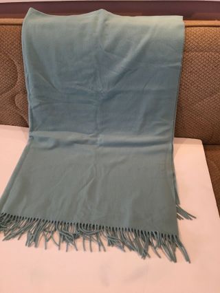 Pastel Teal 100 Wool Blanket Approx 66x76 Ecu
