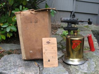Vintage Clayton & Lambert C&l Brass Blow Torch Blowtorch W/box Model 600a
