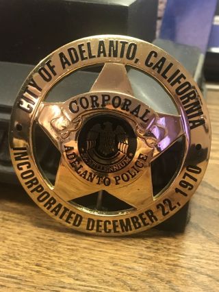 Obsolete Adelanto Ca Police Millenium Badge