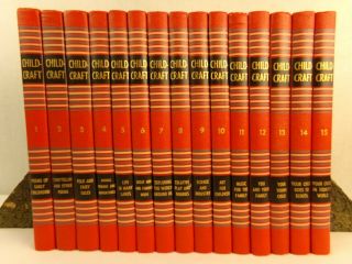 Vintage Childcraft Books 1954 Set Of 15 Volumes Orange Hardcover Field