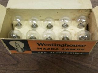 Box of 10 NOS Westinghouse Mazda Lamps 1158 Light Bulbs 6 - 8 volt Rear & Signal 3